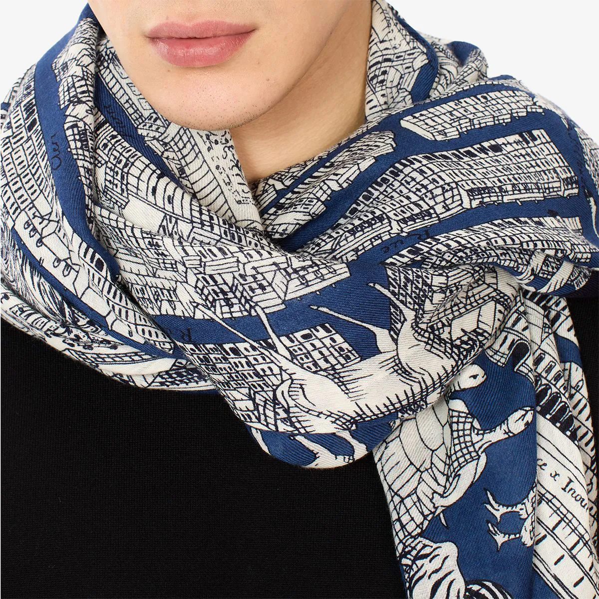 Scarf 100 Turgot Blue