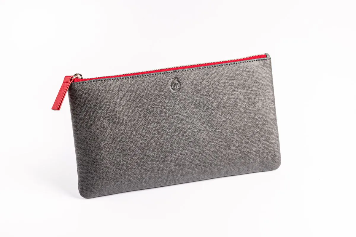Pochette fermeture en cuir 
