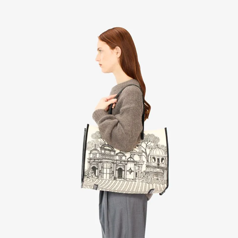 SAC SHOPPING MIRAGE NOIR ET BLANC